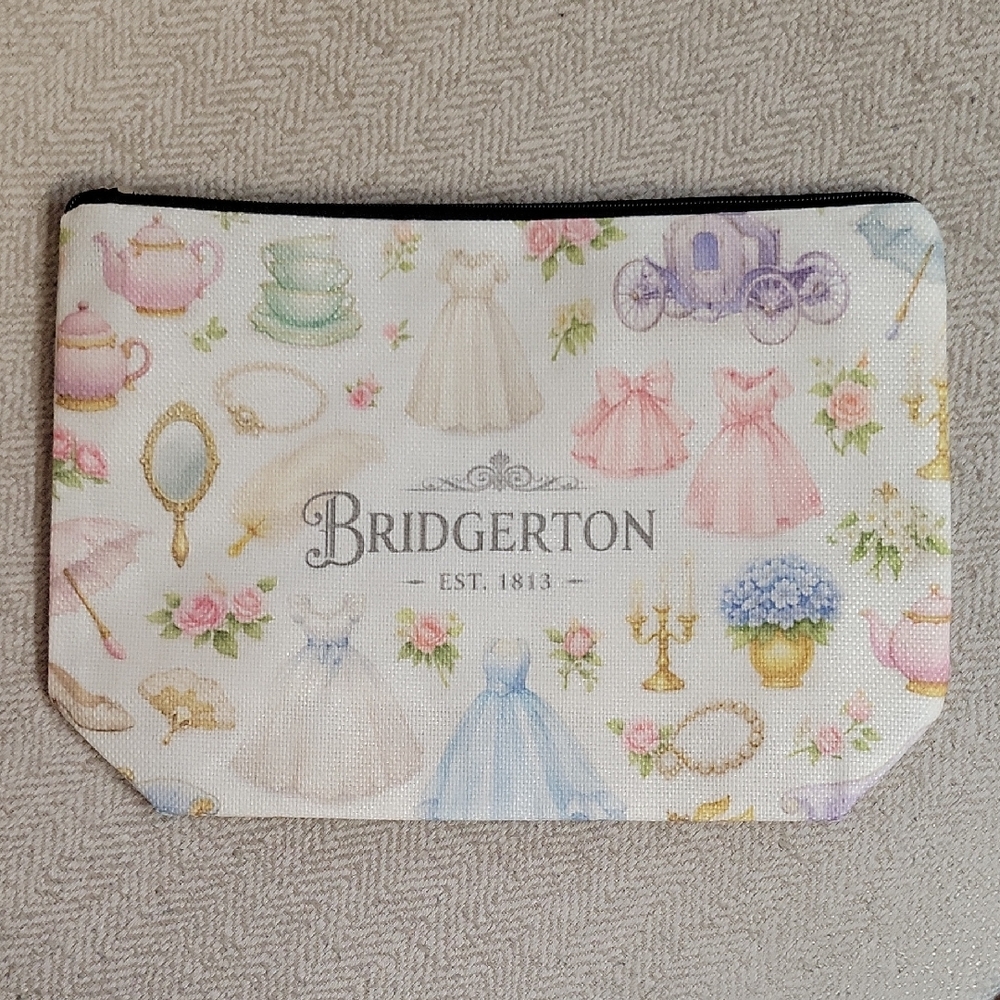 Bridgerton Floral Cosmetic Pouch - Pastel Multicolor
